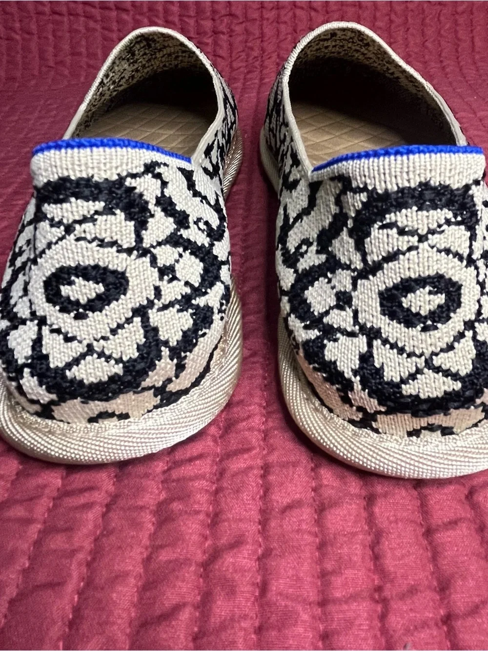 Rothy's The Cruiser Loafer in Espresso Bloom Knit Slip On Flats Size 10 *EUC*
